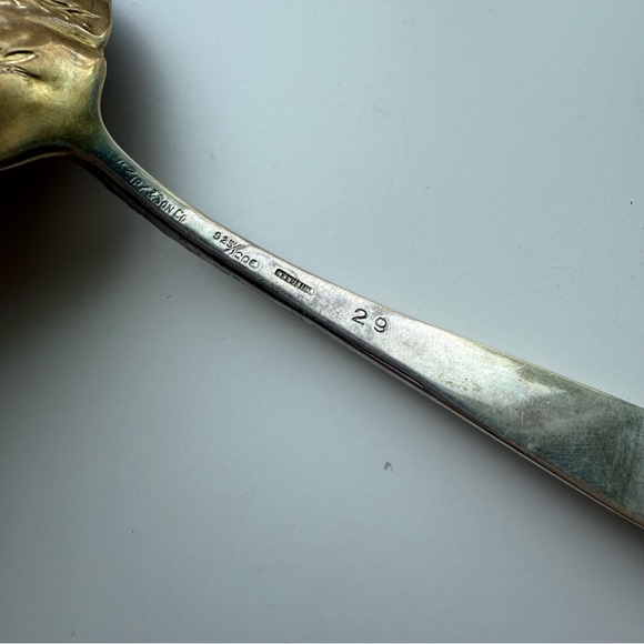 STERLING SILVER S. KIRK & SON
REPOUSSE BERRY SPOON W GOLD WASH - Picture 6 of 7